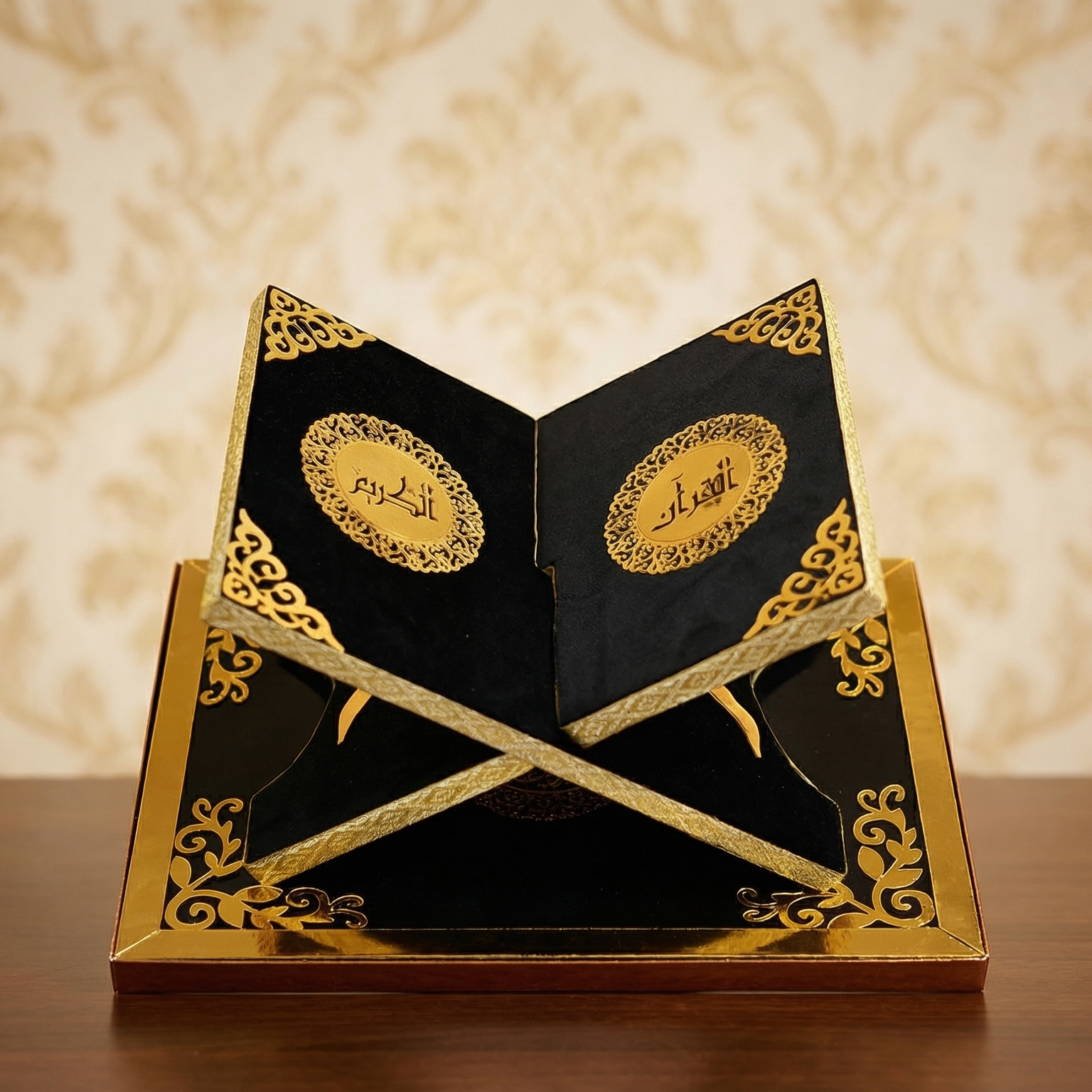 Premium Velvet Fur Quran Case Set – Fur Rehal with Digital Counter & Tasbeeh