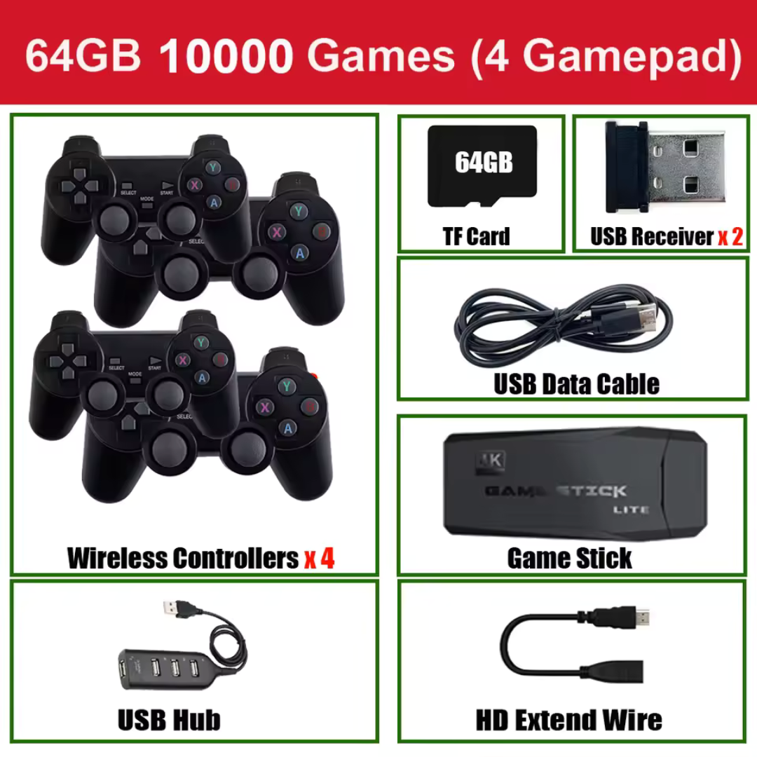 Update Retro Video Game Console 2.4G Wireless Console Game Stick 4k 20000 Game