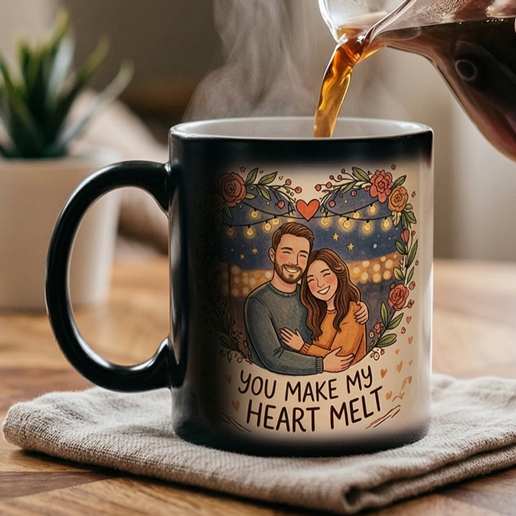 Magic Heat Changing Mug – Personalized Love Story Coffee Cup