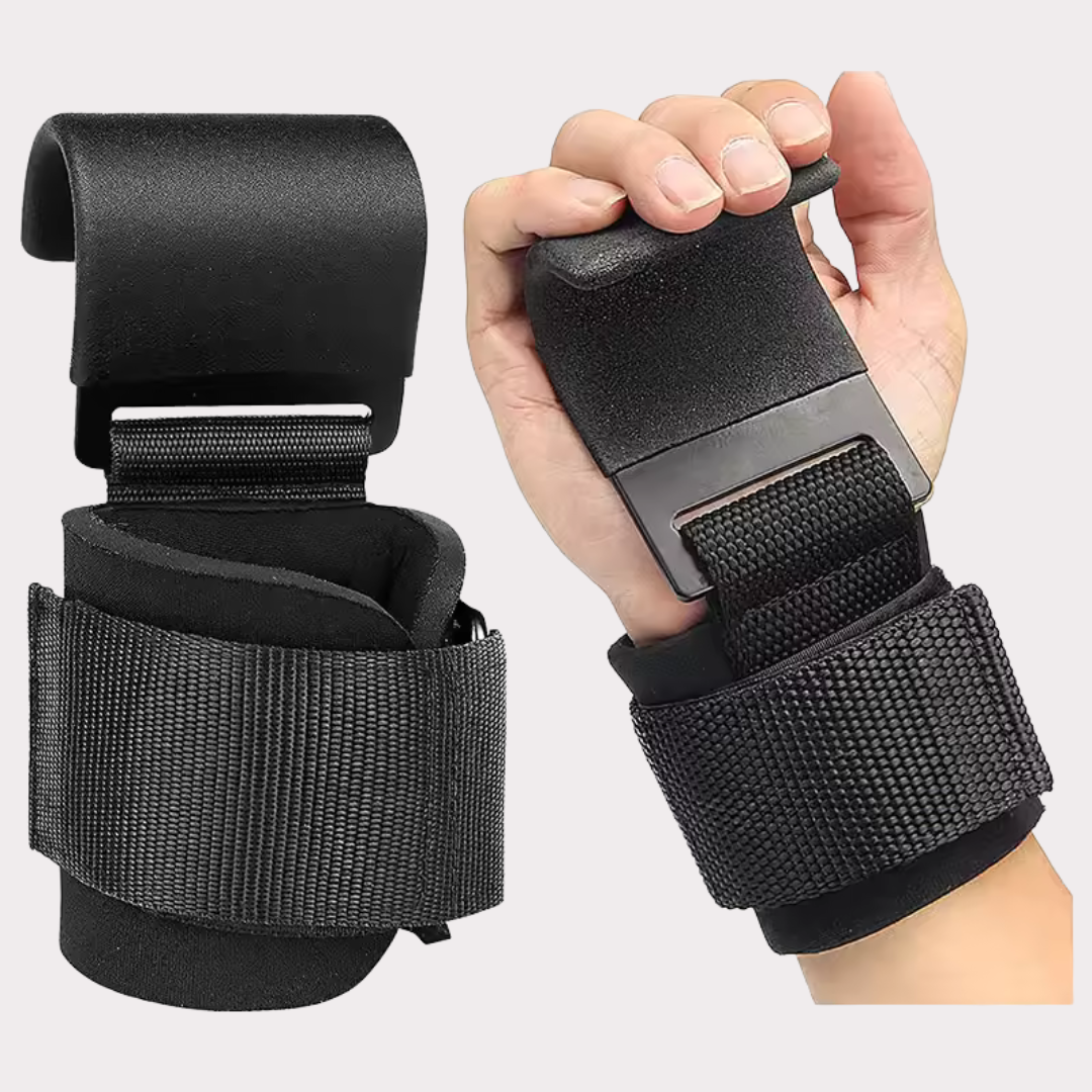 Weight Lifting Hook Grips With Wrist Wraps Hand-Bar Wrist Strap Gym