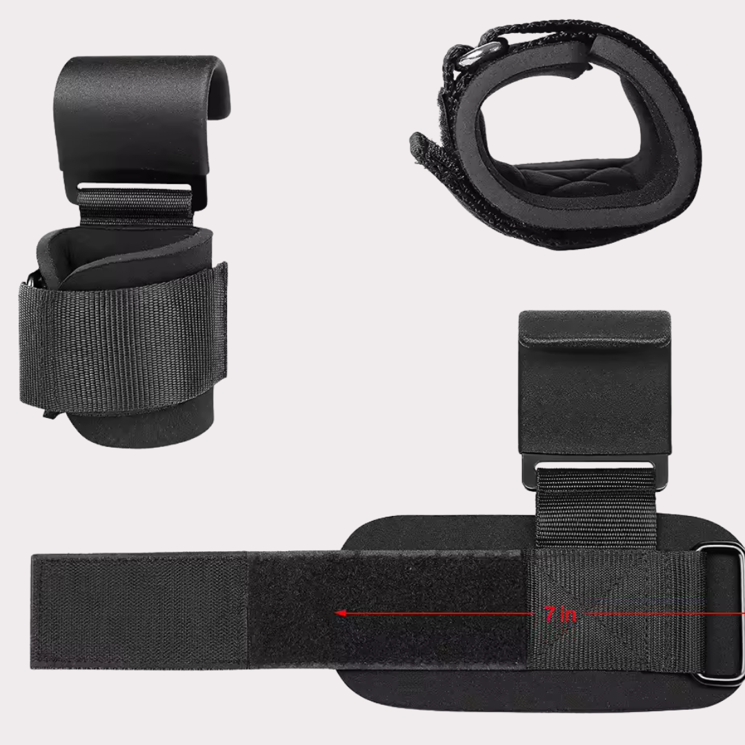 Weight Lifting Hook Grips With Wrist Wraps Hand-Bar Wrist Strap Gym