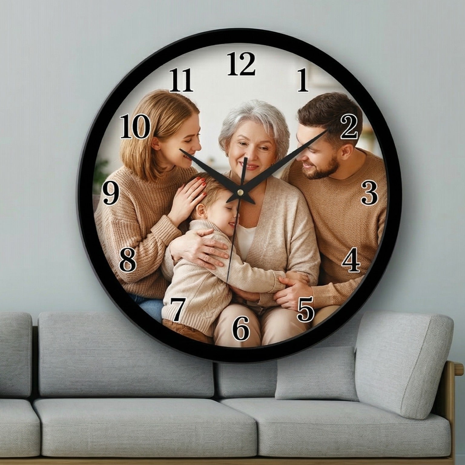 Premium Personalized Wall Clock – Custom Photo & Name Clock 12x12