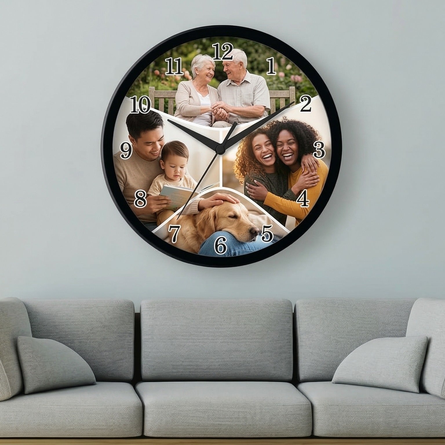 Premium Personalized Wall Clock – Custom Photo & Name Clock 12x12